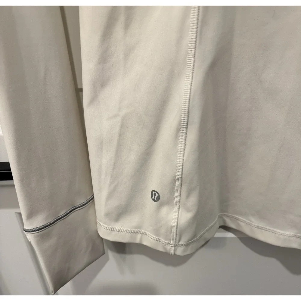 LULULEMON Women's Long Sleeve Pullover Jacket Shirt Size 6 White Classy Sporty